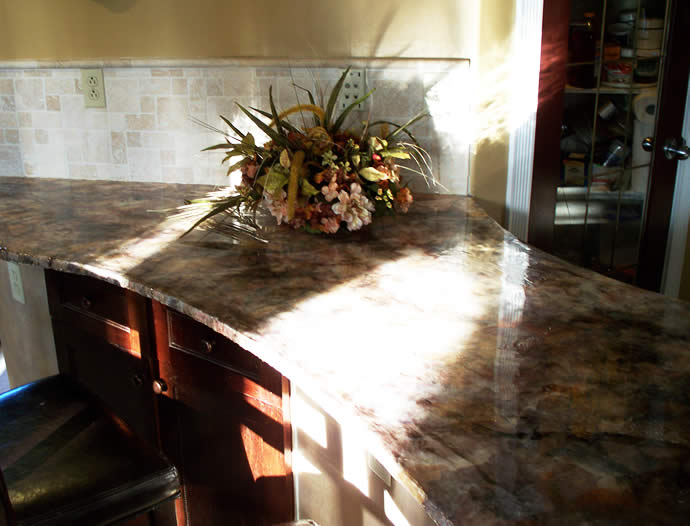 concrete-based epoxy surfaced countertop