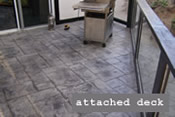 attached deck with stamped concrete